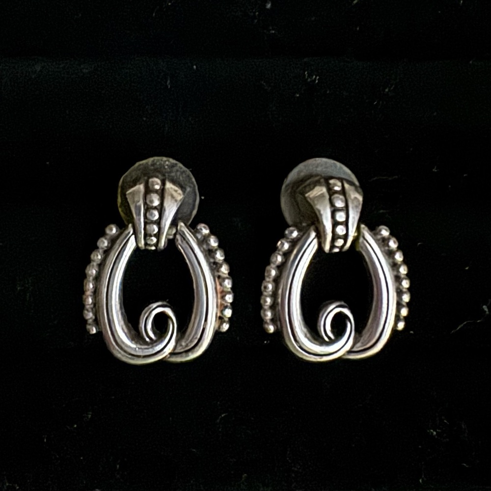 Brighton Silver Scroll Drop Earrings - image 1
